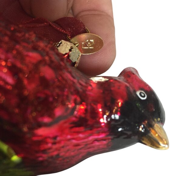 VTG Frontgate Christmas Tree Ornaments Handblown Glass Lot 15 Red & Green Gold - Picture 9 of 16